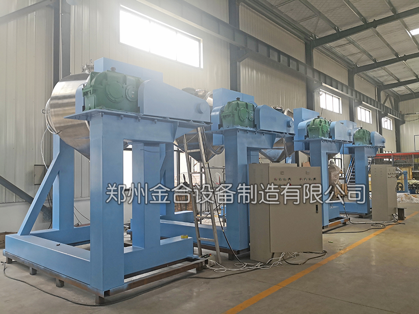 精细化工双运动卧式混合机整装就绪发往宁波客户工厂